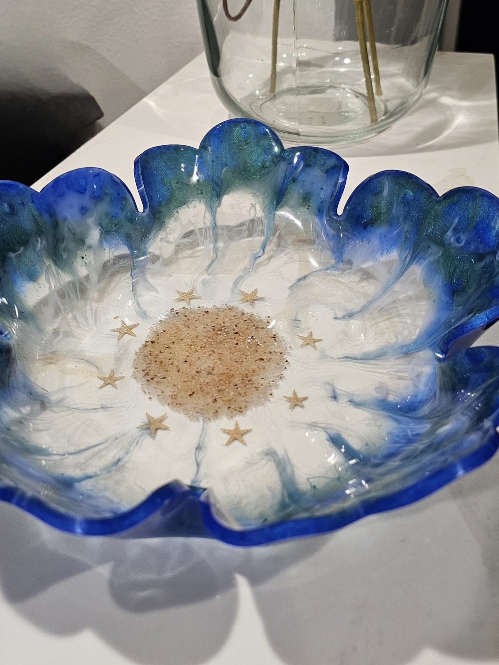 Blue Resin Ocean Wave Decorative Bowl - Picture 3 of 7